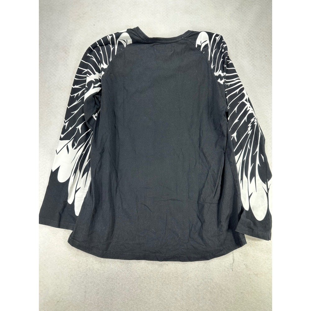 Hustle Gang Mens 2X Black Long Sleeve Graphic Tee Trap Legends Wing Print Shirt - Picture 6 of 8